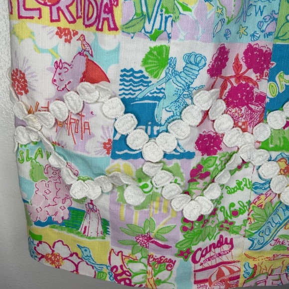 Lilly Pulitzer Women's Sleeveless Dress Multicolor State Print Size 0 - Picture 2 of 9